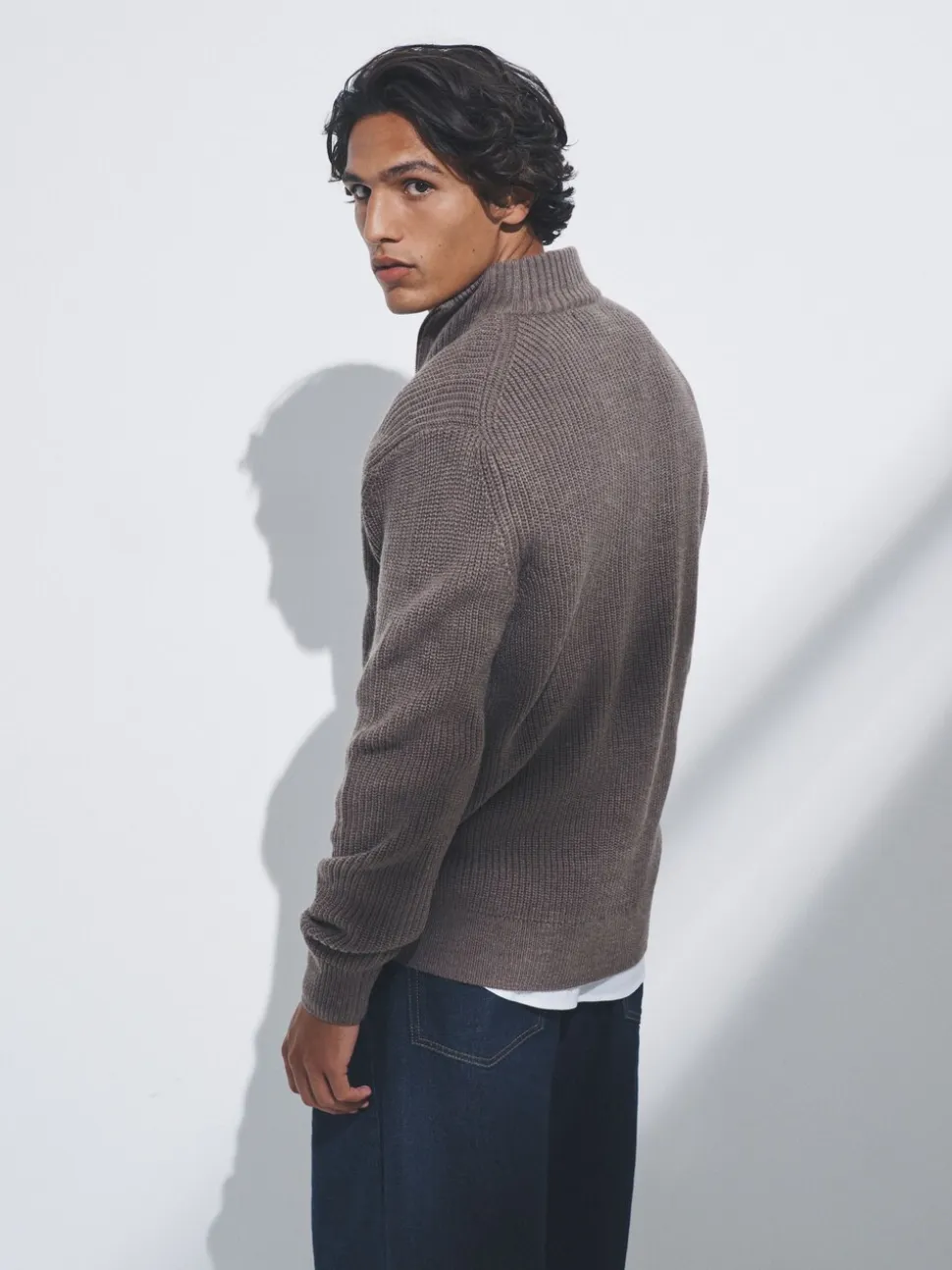 Bruin/marineblauw - The Set 2 Pack Quarter Zip Neck Jumpers