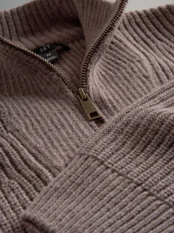 Bruin/marineblauw - The Set 2 Pack Quarter Zip Neck Jumpers