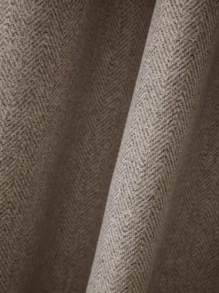 Brushed Herringbone Pencil Pleat Blackout Thermal Curtains