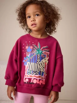 Burgundy Red Zebra - Sweatshirt met ronde hals (3 mnd-7 jr)
