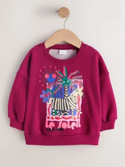 Burgundy Red Zebra - Sweatshirt met ronde hals (3 mnd-7 jr)