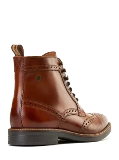 Burnt Tan Brown - Base London Bristol Brogue Boot
