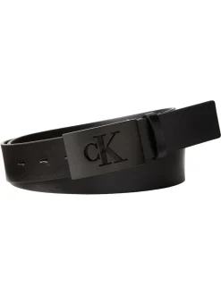Calvin Klein Plaque Smooth Leather Belt