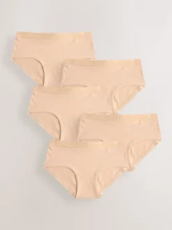 Caramel-nude - Verpakking van 5 hipsteronderbroeken (5-16 jr)