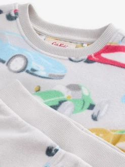 Cath Kidson Rood/Ecru Witte Auto's - Single Cosy Fleece Pyjamas