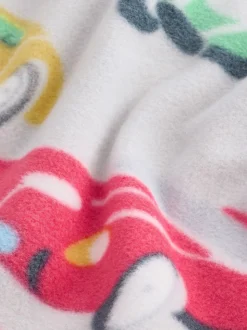 Cath Kidson Rood/Ecru Witte Auto's - Single Cosy Fleece Pyjamas