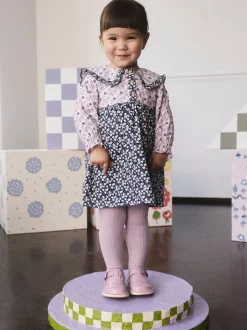 Cath Kidston Multi Navy Ditsy - Jurkje met kraag en lange mouwen (3mnd-8jr)