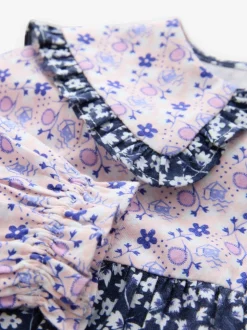 Cath Kidston Multi Navy Ditsy - Jurkje met kraag en lange mouwen (3mnd-8jr)