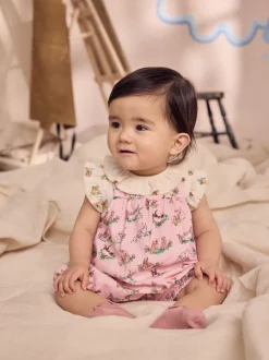 Cath Kidston roze bloemenprint - Babyromper van bedrukte jersey