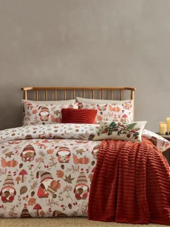 Catherine Lansfield Autumn Woodland Gonks Non-Iron Duvet Cover Set