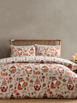 Catherine Lansfield Autumn Woodland Gonks Non-Iron Duvet Cover Set