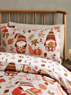 Catherine Lansfield Autumn Woodland Gonks Non-Iron Duvet Cover Set