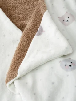 Catherine Lansfield Cosy Bear So Soft Fleece Hooded Blanket