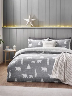 Catherine Lansfield Cosy Polar Bear Soft Sherpa Duvet Cover Set