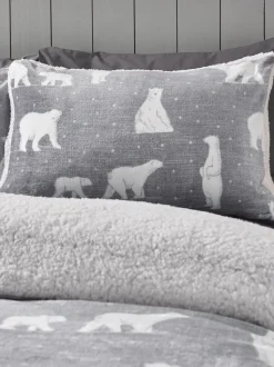 Catherine Lansfield Cosy Polar Bear Soft Sherpa Duvet Cover Set