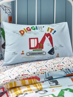 Catherine Lansfield Digger Dreams Reversible Duvet Cover Set