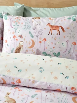 Catherine Lansfield Enchanted Twilight dekbedovertrek met dierenprint en kussensloop