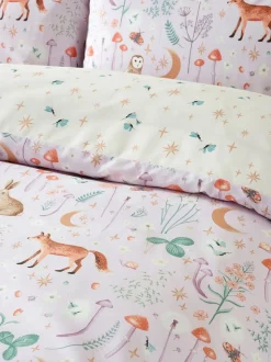 Catherine Lansfield Enchanted Twilight dekbedovertrek met dierenprint en kussensloop