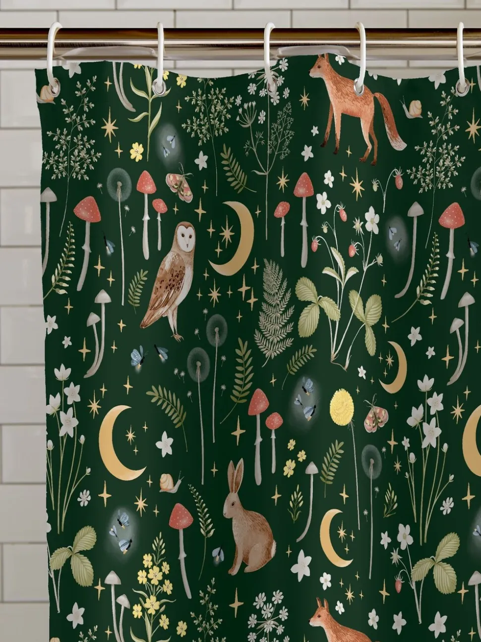 Catherine Lansfield Enchanted Twilight Animal Shower Curtain