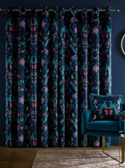 Catherine Lansfield gordijnen in marineblauw