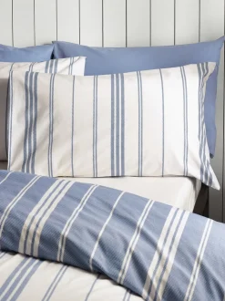 Catherine Lansfield Harbour Stripe Reversible Duvet Cover Set