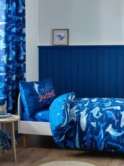 Catherine Lansfield Jawsome Shark Reversible Duvet Cover Set