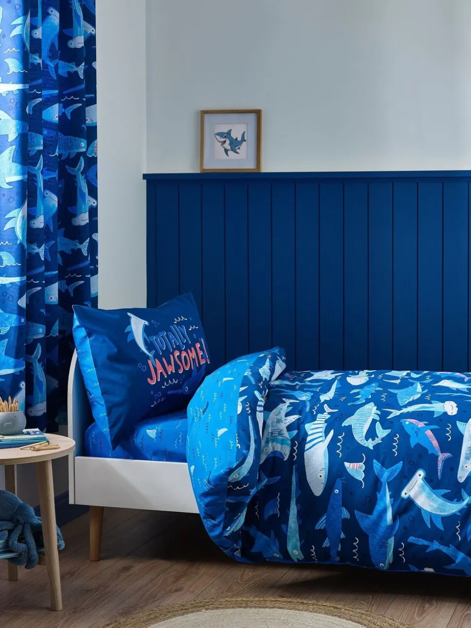 Catherine Lansfield Jawsome Shark Reversible Duvet Cover Set