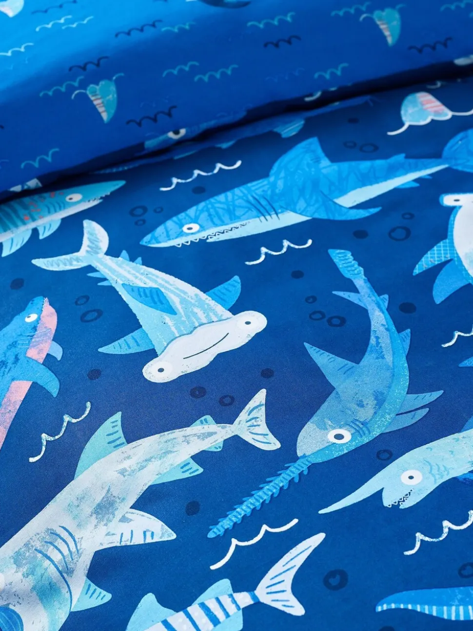 Catherine Lansfield Jawsome Shark Reversible Duvet Cover Set