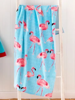 Catherine Lansfield katoenen strandhanddoek met flamingoprint