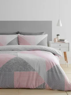 Catherine Lansfield Larsson set van dekbedovertrek en sloop met geometrische print