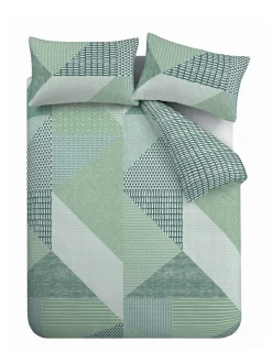 Catherine Lansfield Larsson set van dekbedovertrek en sloop met geometrische print
