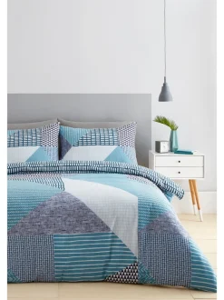 Catherine Lansfield Larsson set van dekbedovertrek en sloop met geometrische print