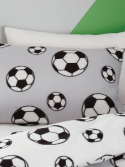 Catherine Lansfield omkeerbare dekbedovertrekset van fleece met voetbal