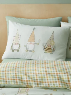 Catherine Lansfield omkeerbare dekbedovertrekset met lentemotief en kabouterfiguren
