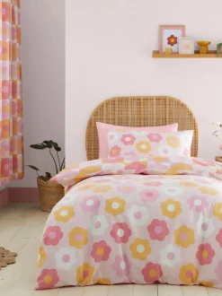 Catherine Lansfield Retro Daisy omkeerbare dekbedovertrekset