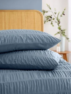 Catherine Lansfield Seersucker strijkvrije dekbedovertrekset