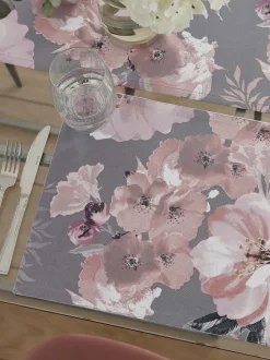 Catherine Lansfield set van 2 afwasbare placemats van 100% katoen met bloemenprint