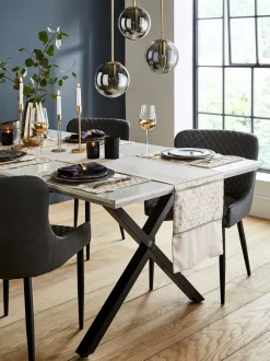 Catherine Lansfield Set van 4 Deco Pailletten Eetkamer Placemats