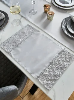 Catherine Lansfield Set van 4 Deco Pailletten Eetkamer Placemats