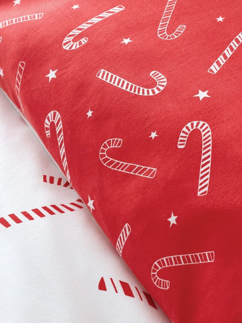 Catherine Lansfield strijkvrij Dekbedovertrek Set met Kerstmis Candy Cane print