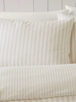 Catherine Lansfield Supersoft 100% geborstelde katoenen dekbedovertrekset met strepen