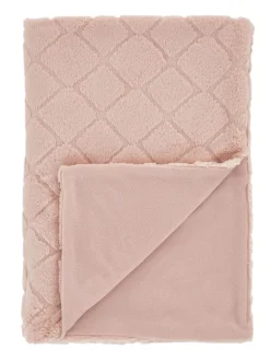 Catherine Lansfield Teddy behaaglijke en zachte geruite bedloper van fleece