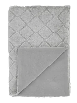 Catherine Lansfield Teddy behaaglijke en zachte geruite bedloper van fleece