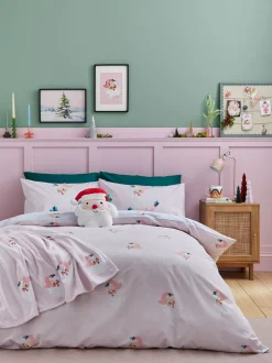 Catherine Lansfield Vintage Kerstman omkeerbaar dekbedovertrekset