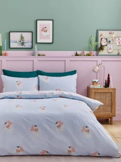 Catherine Lansfield Vintage Kerstman omkeerbaar dekbedovertrekset