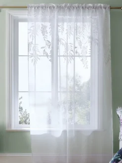 Catherine Lansfield Wisteria gordijnpaneel van voile met gleuf en bloemenprint
