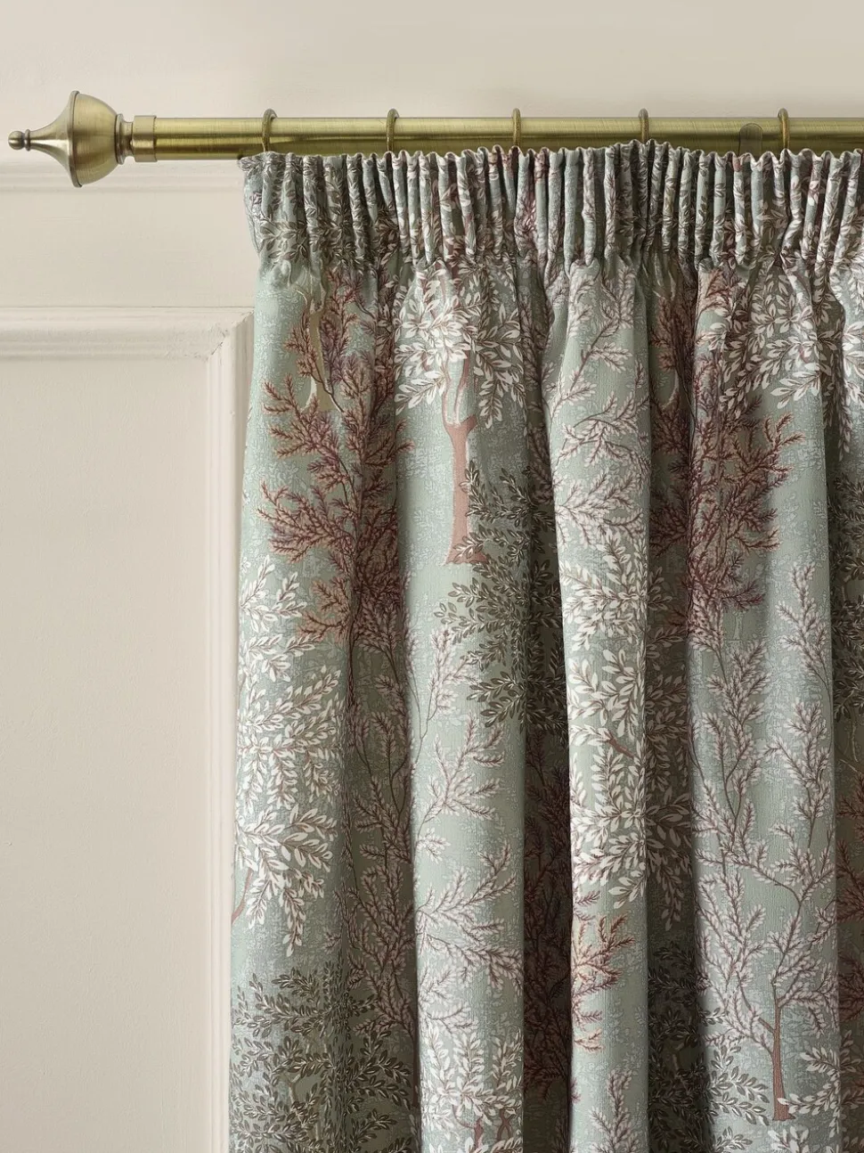 Catherine Lansfield Woodland Trees Lined Pencil Pleat Curtains