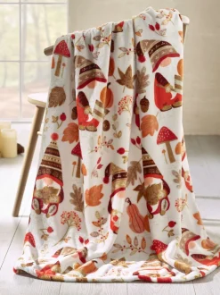Catherine Lansfield Woodland Gonks Cosy Fleece Blanket Throw
