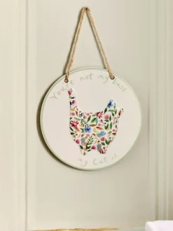 Ceramic Floral Cat Person Hanging Decoration
