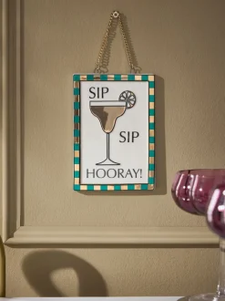 Ceramic Sip Sip Hooray Hanging Decoration